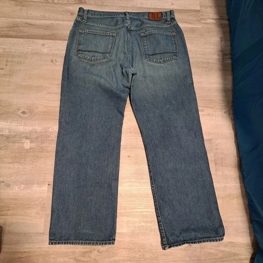 Polo Ralph Lauren RL Denim Ashmore Jeans 35x28* Original Straight Leg‎ Blue Jean